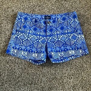 American‎ Eagle Cobalt Blue Print Midi Shorts Size 10